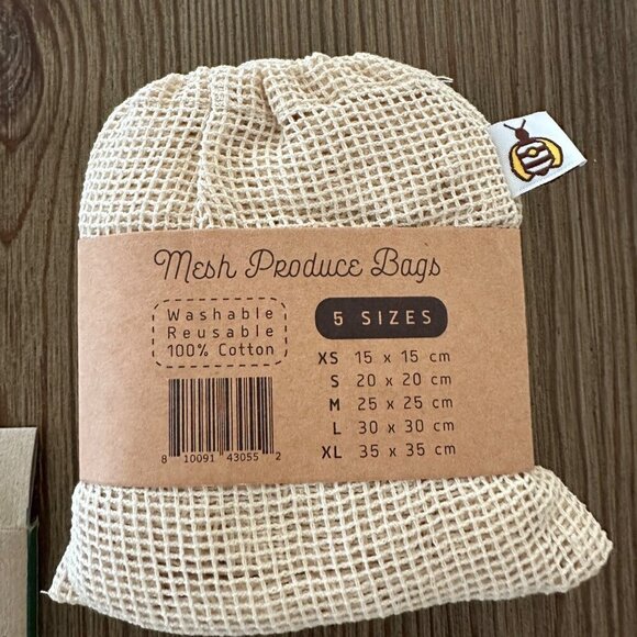 Beeswax Food Wraps Set of 6 Reusable Mesh Produce Bags Set of 5 Eco Friendly - Picture 5 of 5